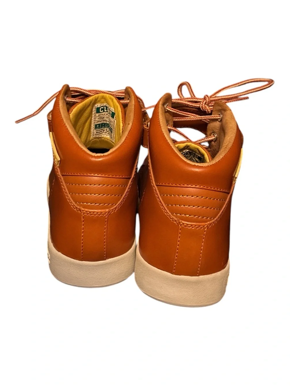 CLAE Khan Leather Moccasin High Top Sneaker Boots Caramel Brown Lace Up Chukka 8